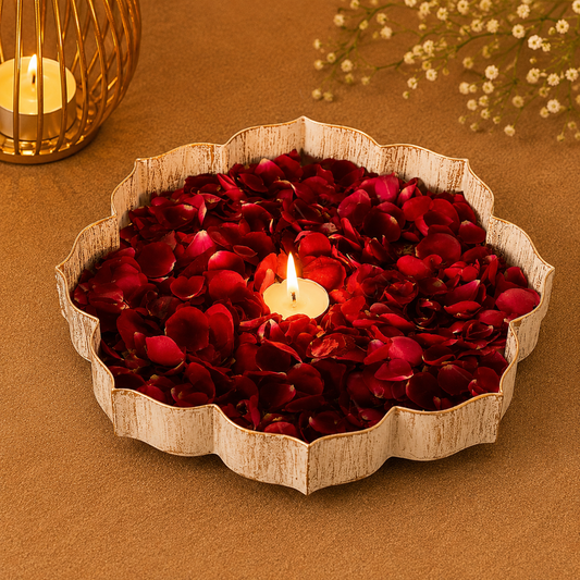 Anandi White & Gold Urli - Incrafts