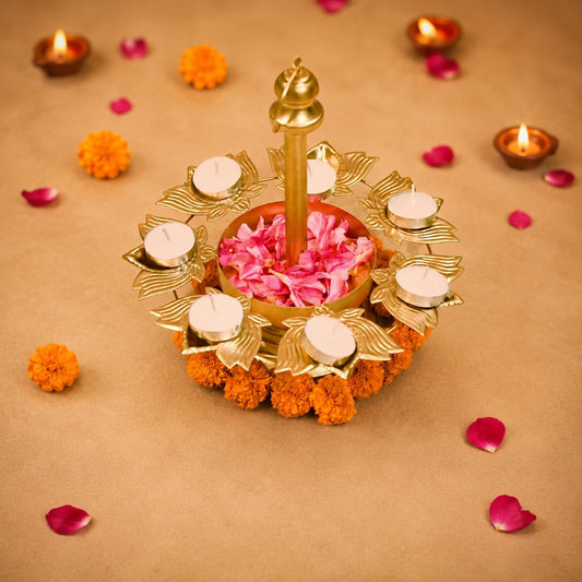 Divine Lotus Diya Layer Stand - Incrafts