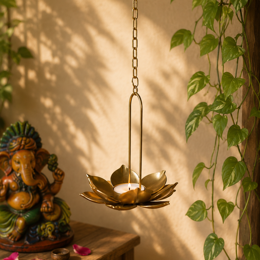 Lotus Diya Hanging Hanging ( Set of 6) - Incrafts