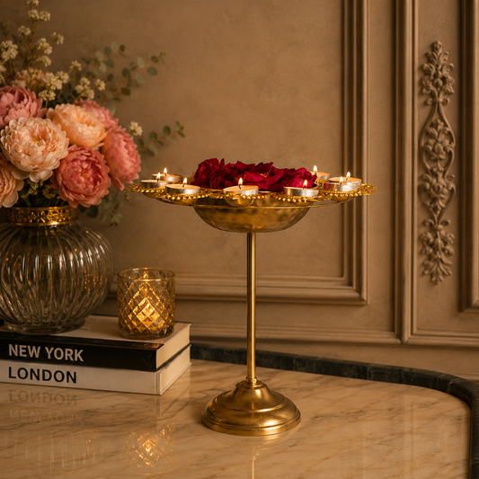 Standing Floral Diya Urli - Incrafts