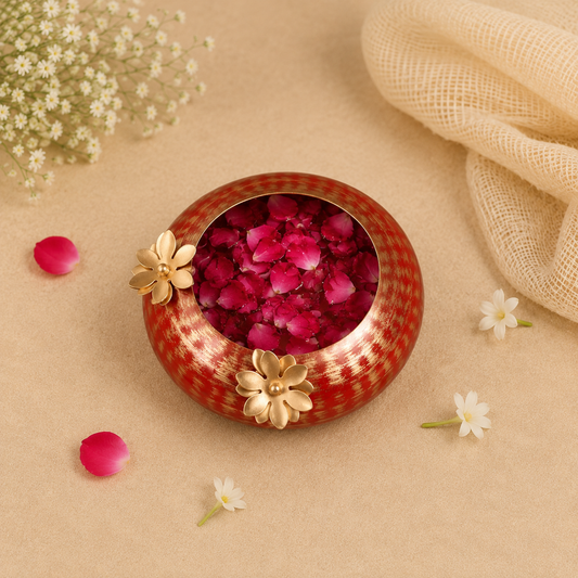 ANYA DECORATIVE RED AND GOLD URLI - Incrafts
