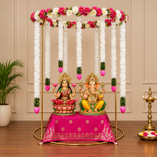Diwali Laxmi Ganesh Pooja Mandap Backdrop Stand - Incrafts