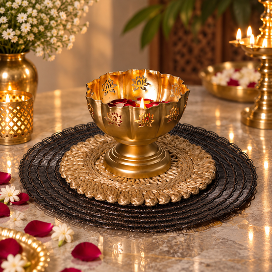 DECORATIVE BASE LOTUS URLI - Incrafts