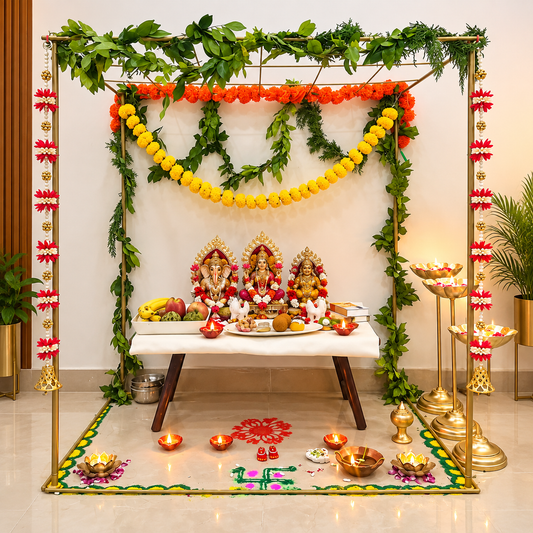 Diwali Metal Mandap Backdrop Stand - Incrafts