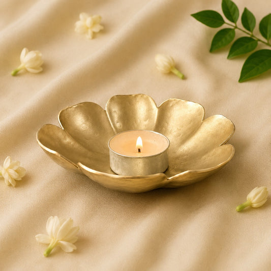 FLORAL METAL DIYA (SET OF 4) - Incrafts