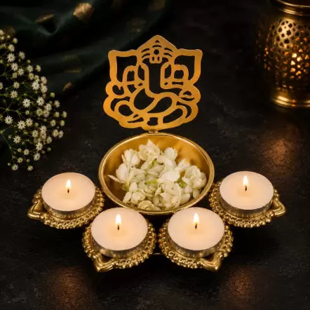 Shubh Ganesh Diya Urli - Incrafts