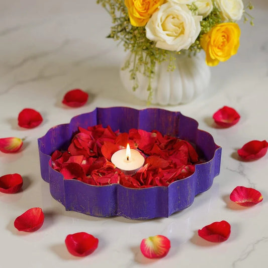 Anandi Purple & Gold Urli - Incrafts